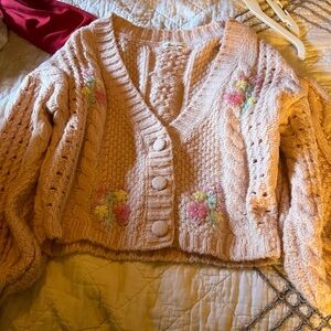 For Love And Lemons Pink Floral Cardigan